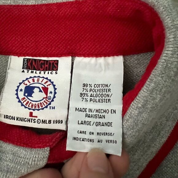Iron Knights Athletics Cincinnati Reds Polo Grey Size Large - Picture 5 of 6